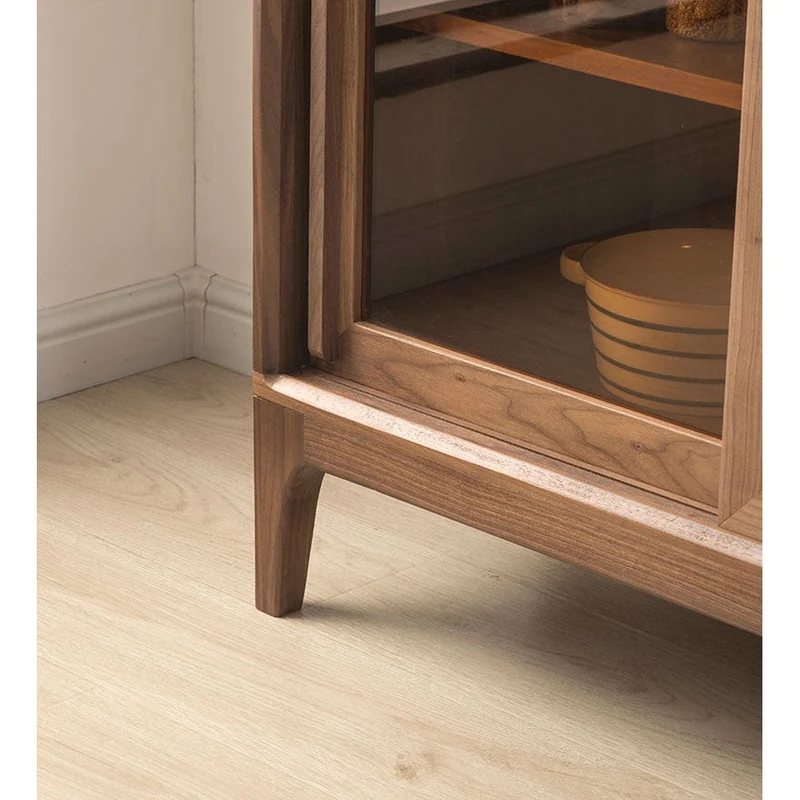 Top Leakage Protection Design Black Walnut Wood Cabinet