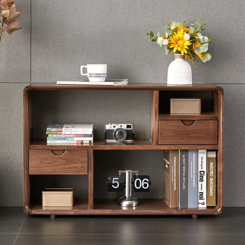 Comprehensive Multi-Grid Design Solid Wood Side Table