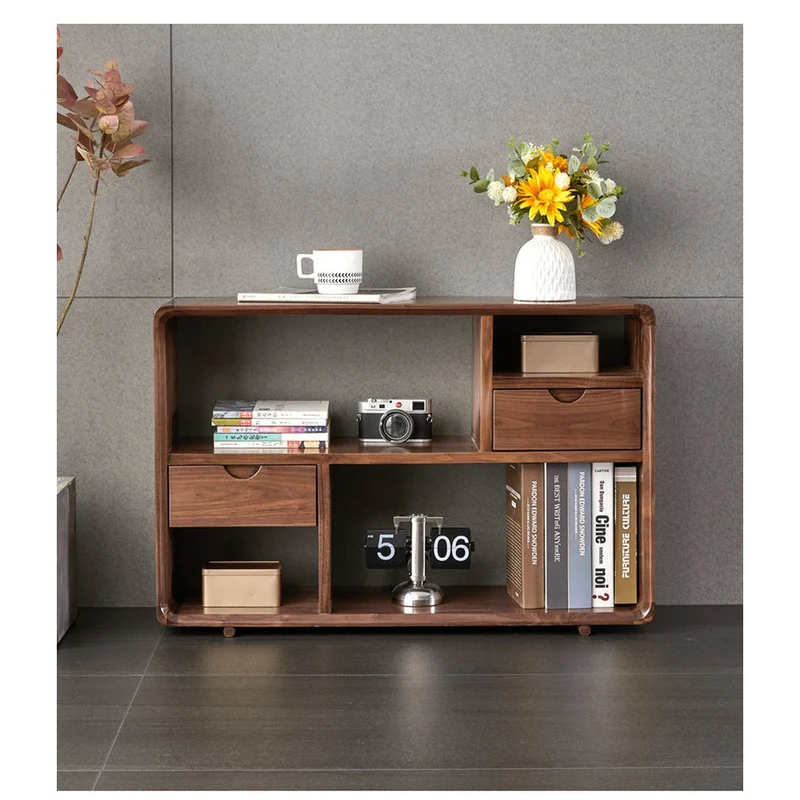 Comprehensive Multi-Grid Design Solid Wood Side Table