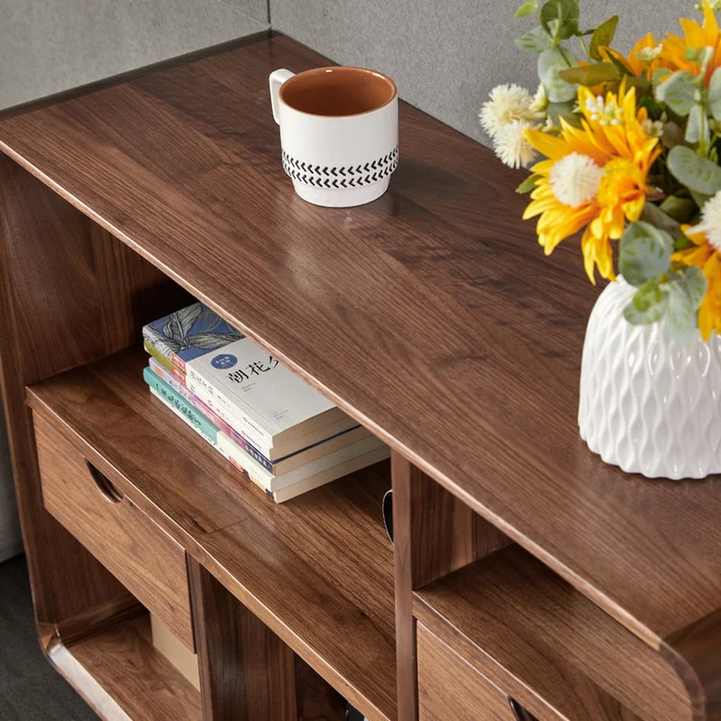 Comprehensive Multi-Grid Design Solid Wood Side Table
