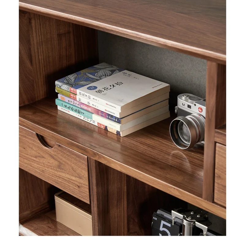 Comprehensive Multi-Grid Design Solid Wood Side Table