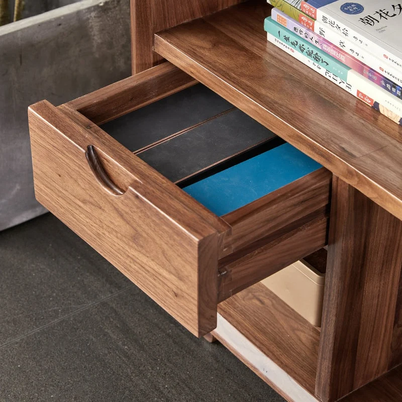 Comprehensive Multi-Grid Design Solid Wood Side Table