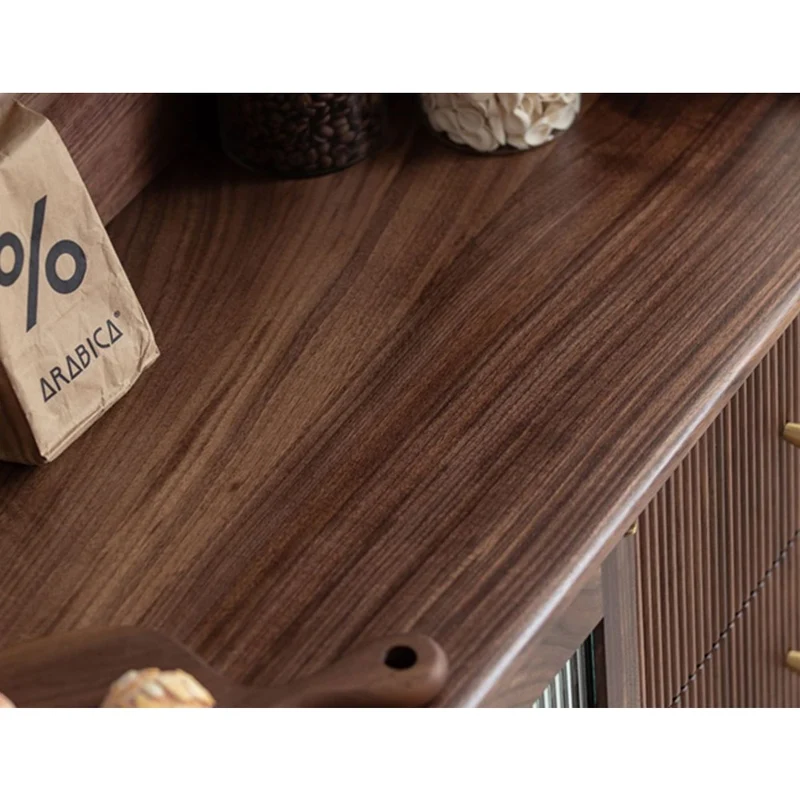 Solstice Modern Open Space Walnut Kitchen Cabinet