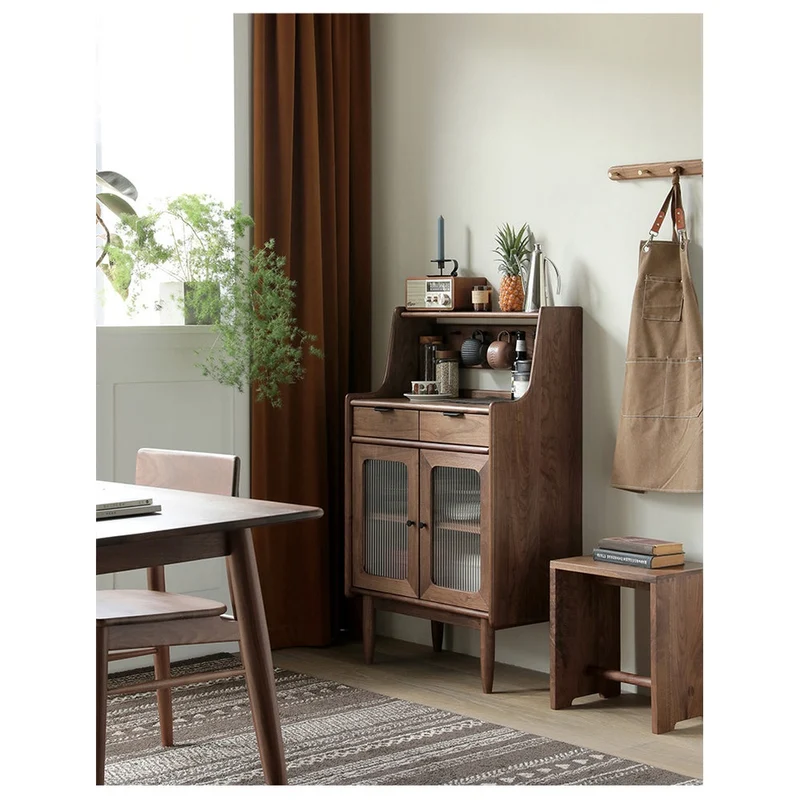 Small Black Walnut Wood Kitchen Cabinets