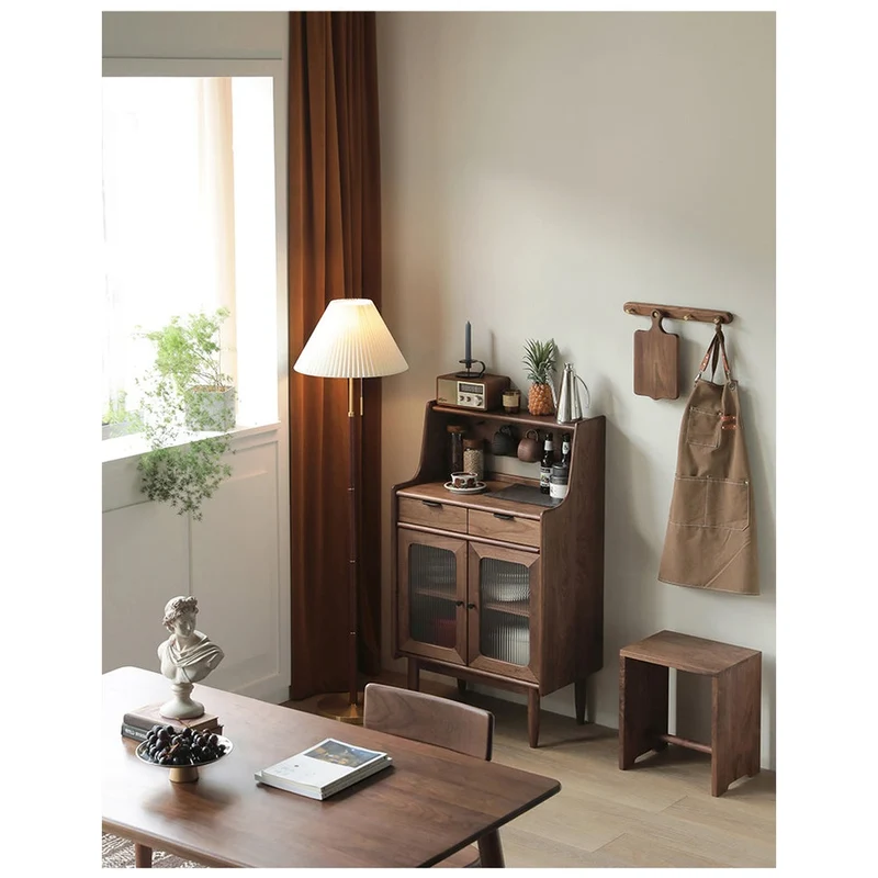 Small Black Walnut Wood Kitchen Cabinets