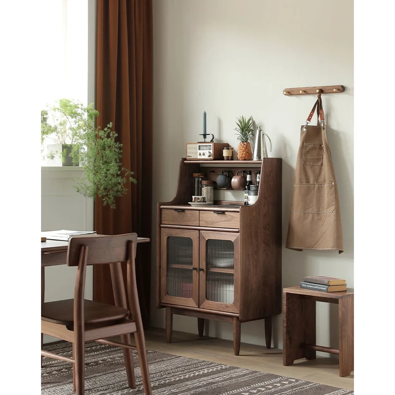Small Black Walnut Wood Kitchen Cabinets