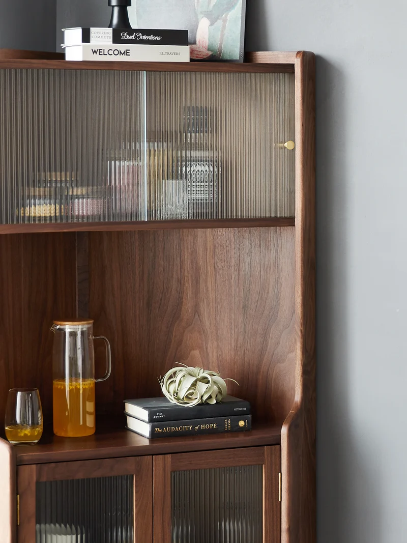 Elysian Solid Walnut Wood Corner Cabinet