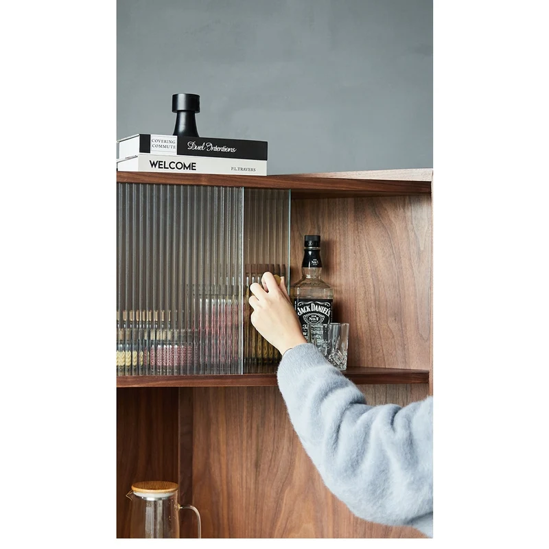 Elysian Solid Walnut Wood Corner Cabinet