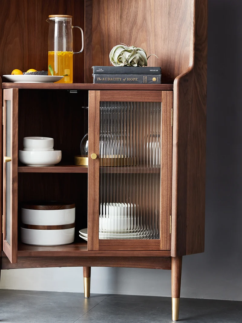 Elysian Solid Walnut Wood Corner Cabinet