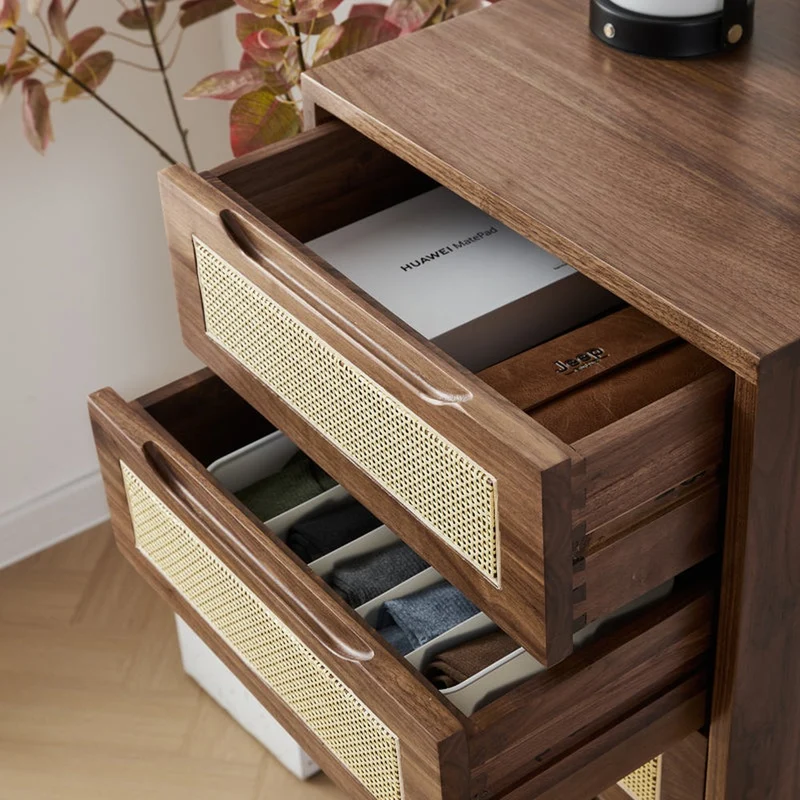 Crescent 5-Drawer Solid Walnut Wood Dresser