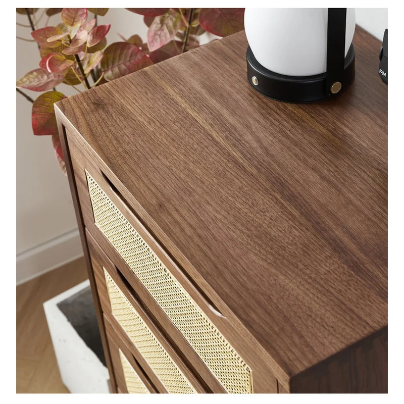 Crescent 5-Drawer Solid Walnut Wood Dresser
