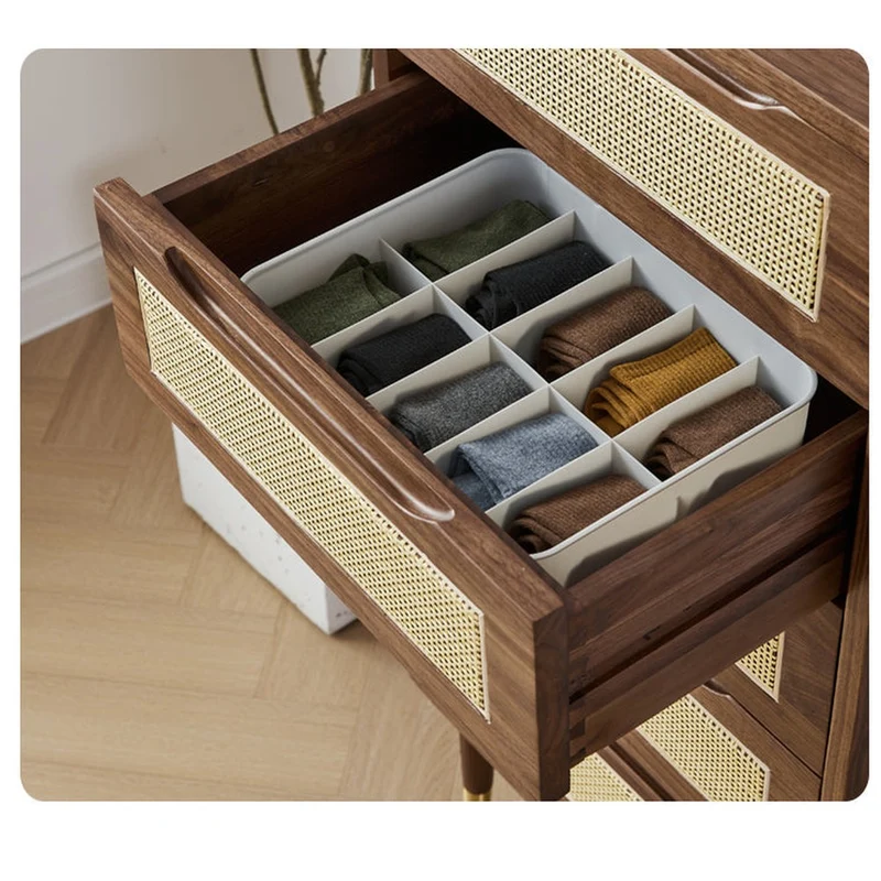 Crescent 5-Drawer Solid Walnut Wood Dresser