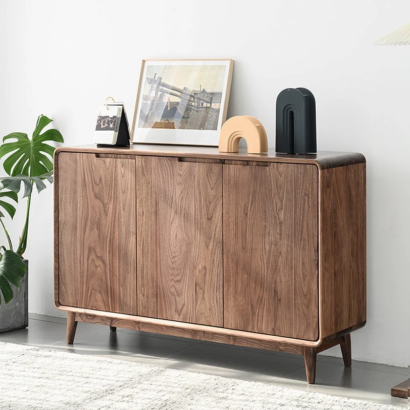 Dawnlight 4 Doors Solid American Walnut Shoe Cabinet