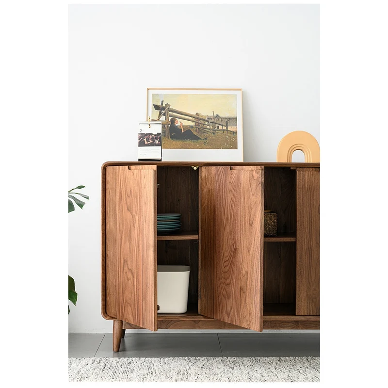 Dawnlight 4 Doors Solid American Walnut Shoe Cabinet