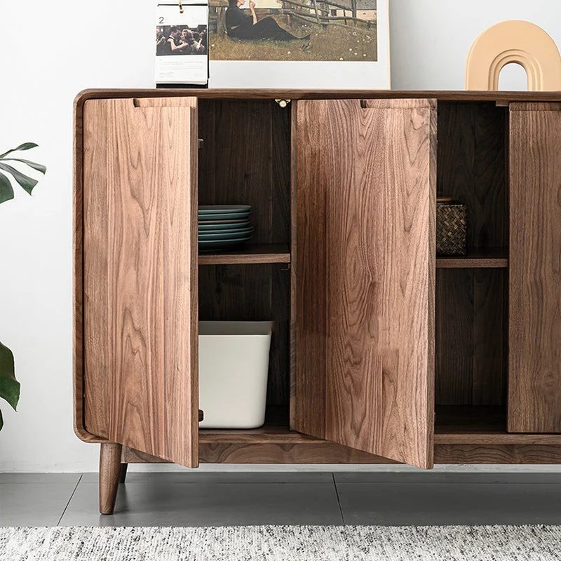 Dawnlight 4 Doors Solid American Walnut Shoe Cabinet