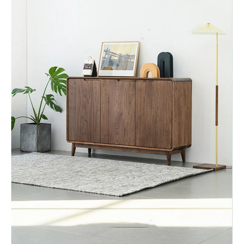 Dawnlight 4 Doors Solid American Walnut Shoe Cabinet