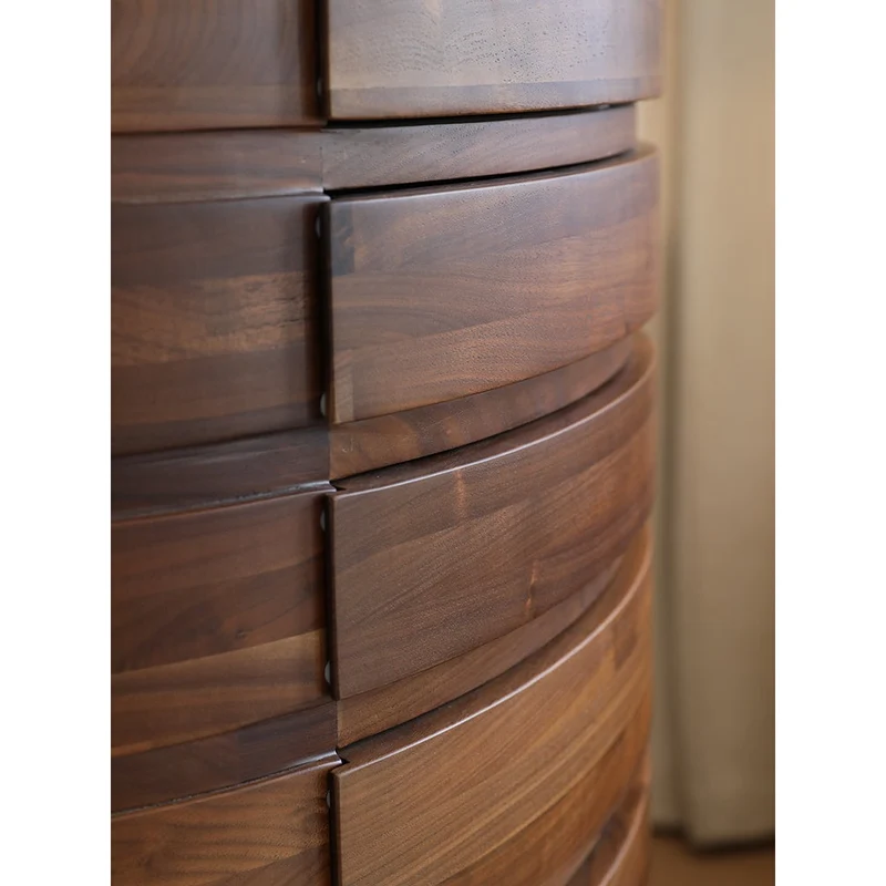 Europe Style Mid-Century Solid Black Walnut Cabinet