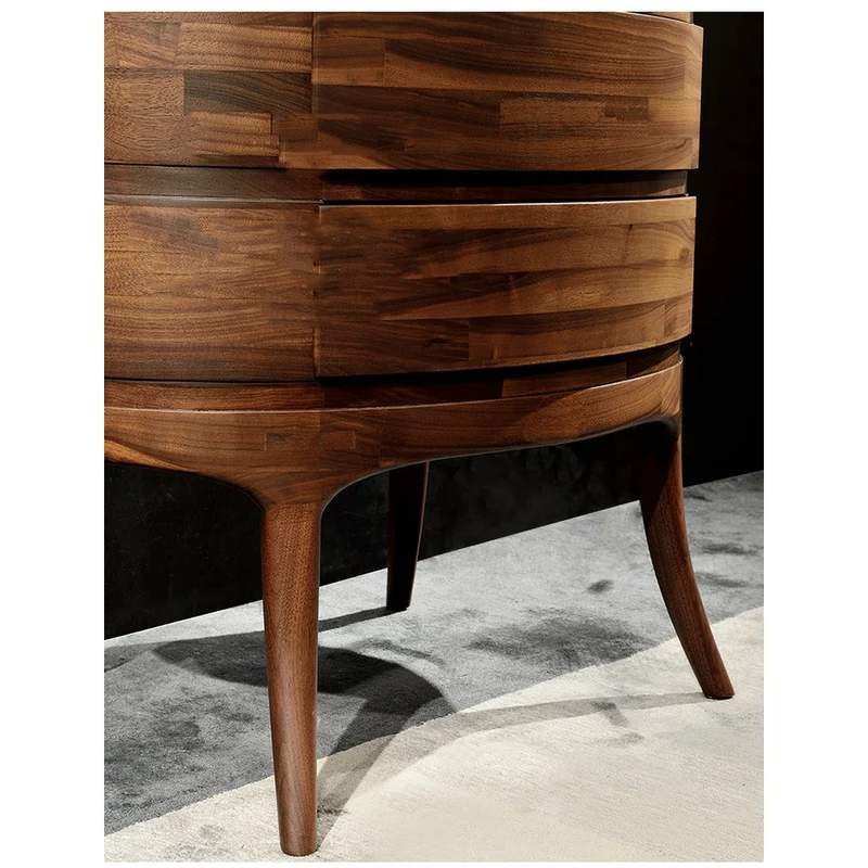 Europe Style Mid-Century Solid Black Walnut Cabinet