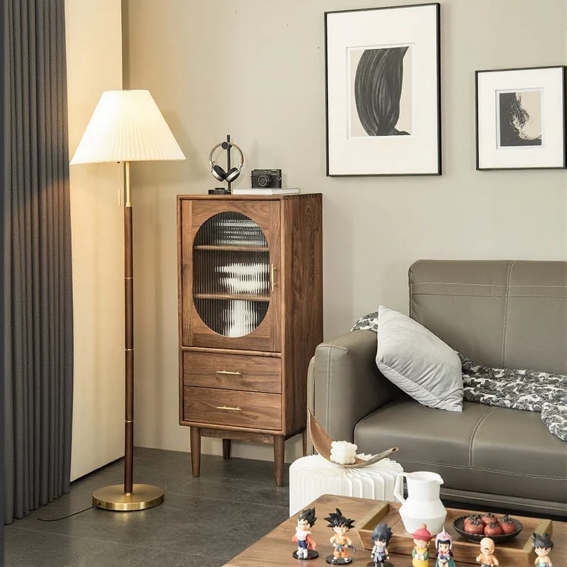 Small Black Walnut Wood Storage Cabinets