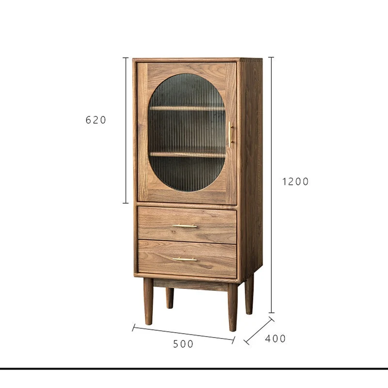 Small Black Walnut Wood Storage Cabinets