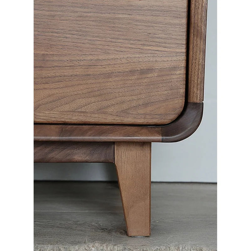 Solid Walnut Wood Display Cabinet with Storage