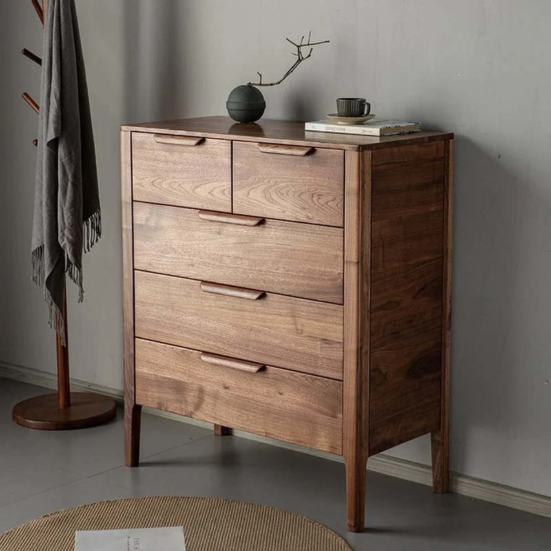 Terra Solid Walnut Wood Tall Chest of Drawers Dresser