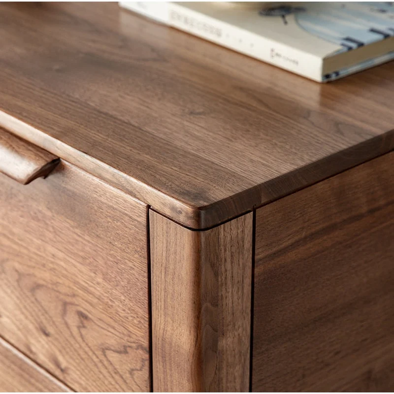Terra Solid Walnut Wood Tall Chest of Drawers Dresser