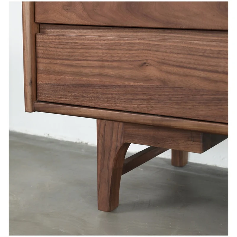 Cascade Long Open Space Natural Walnut Wood Kitchen Cabinets