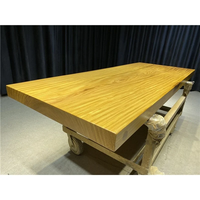 Reverie Yellow Color Wood Slab Table