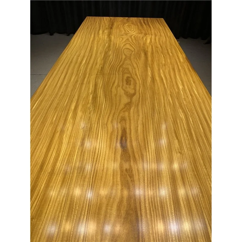 Reverie Yellow Color Wood Slab Table