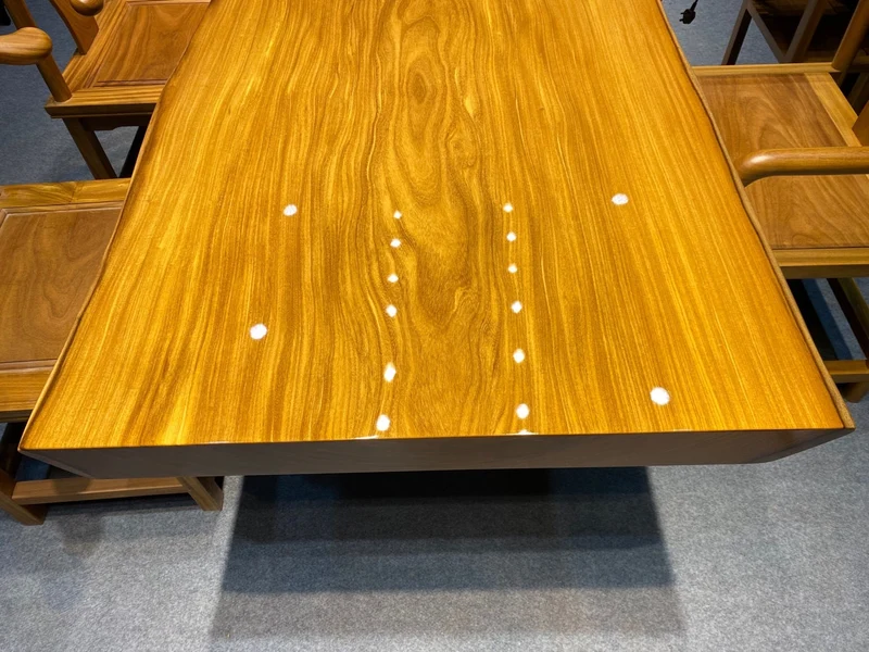 Live Edge Teak Wood Slab Table