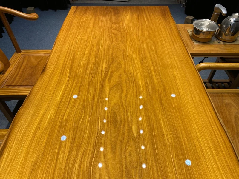Live Edge Teak Wood Slab Table