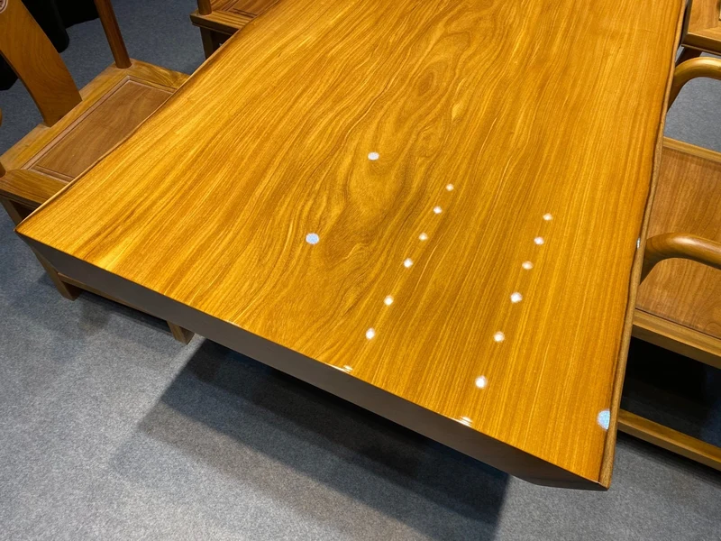 Live Edge Teak Wood Slab Table
