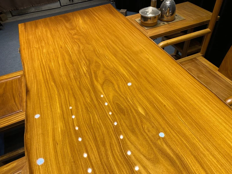 Live Edge Teak Wood Slab Table