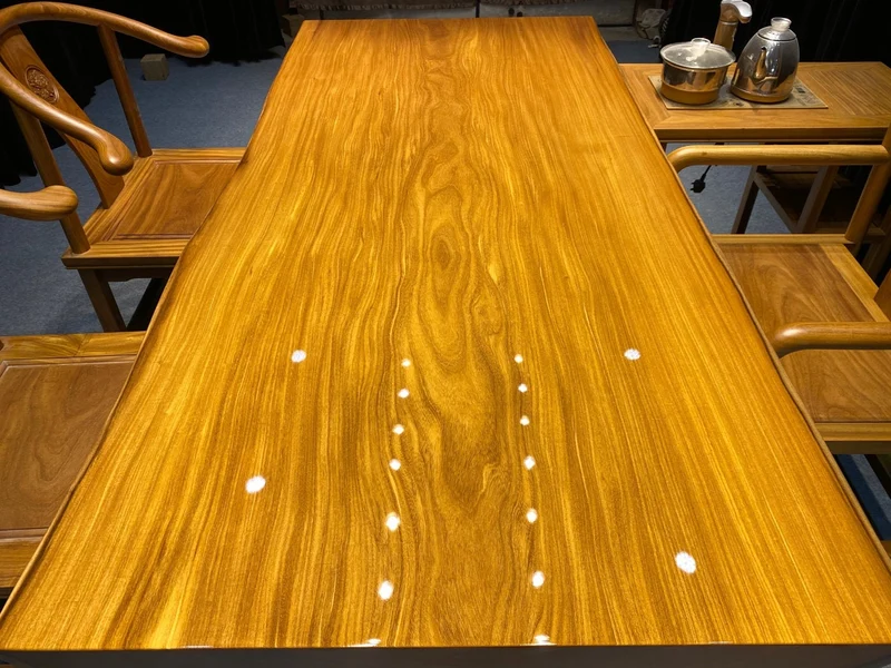 Live Edge Teak Wood Slab Table