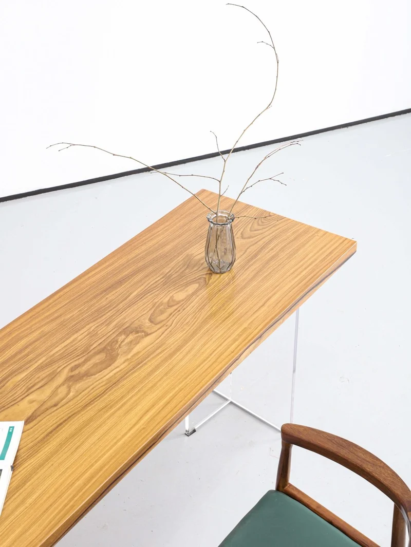 Live Edge Teak Wood Slab Dining Table