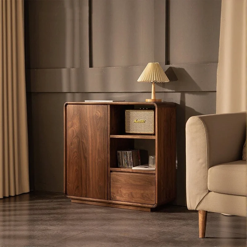 Serenity Solid Walnut Wood Accent Cabinet