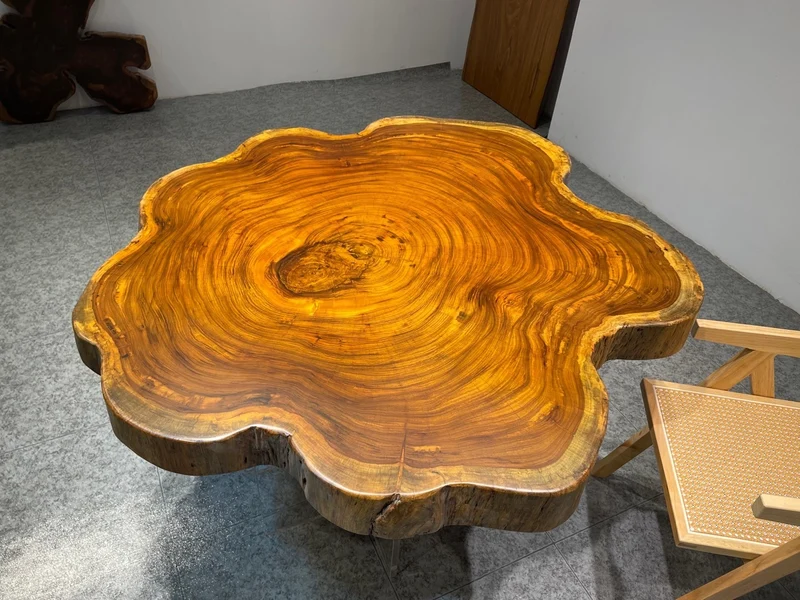 Elemental Live Edge Beli Noir Wood Dining Table