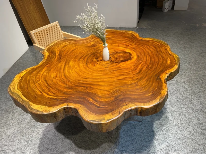Elemental Live Edge Beli Noir Wood Dining Table