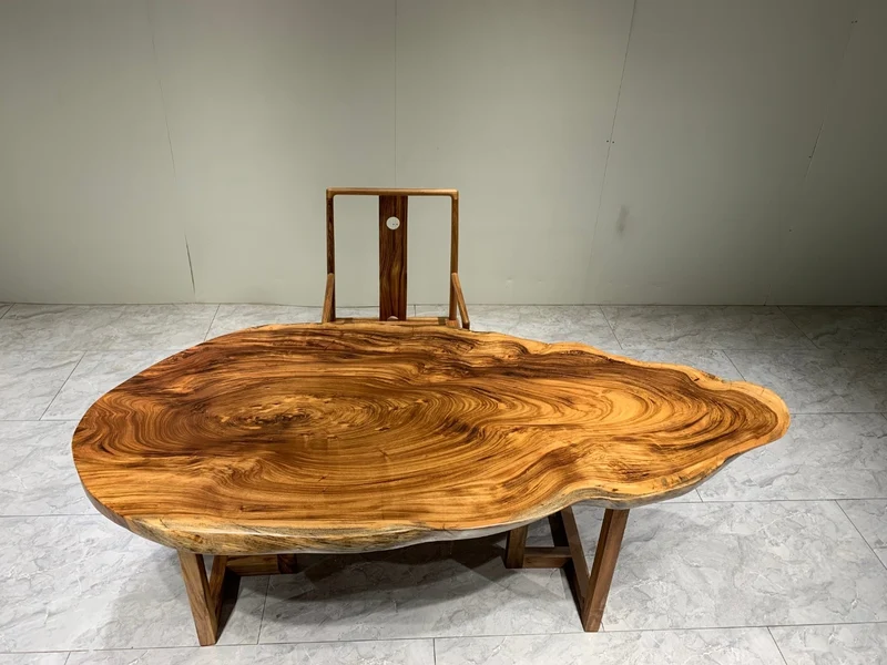 Stellar Wave Shape Africa Wood Table