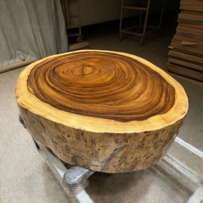 Rustic Elegance Drum Coffee Table