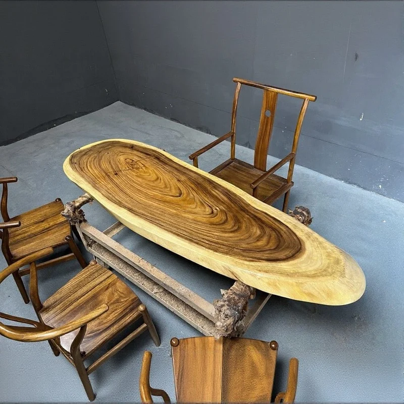 Ascend Live Edge Oval Shape Coffee Table