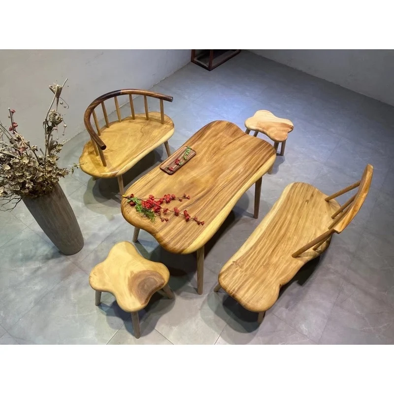 Aura Cloud Shape Solid Wood Coffee Table