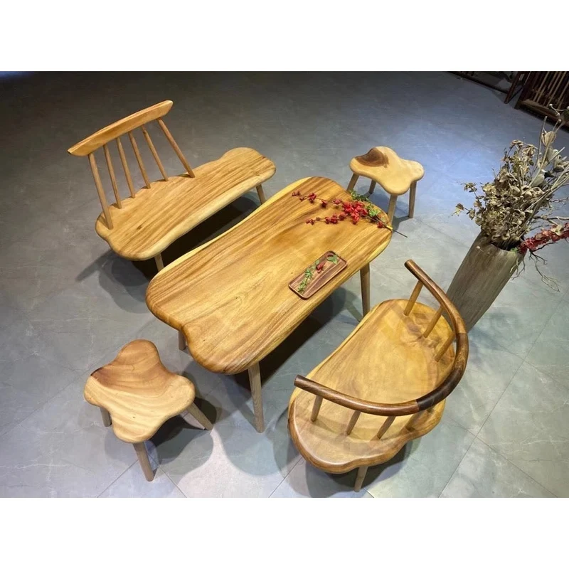 Aura Cloud Shape Solid Wood Coffee Table