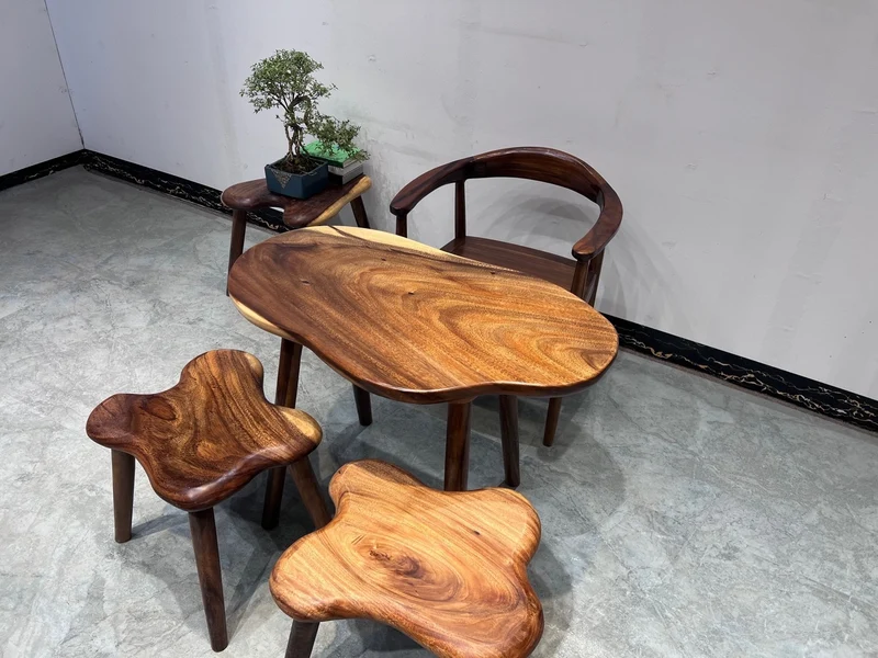 Cyclic Harmony Solid Wood Irregular Table
