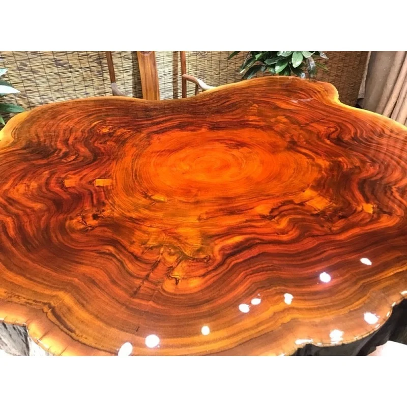 Prism Live Edge Red Color Dining Table
