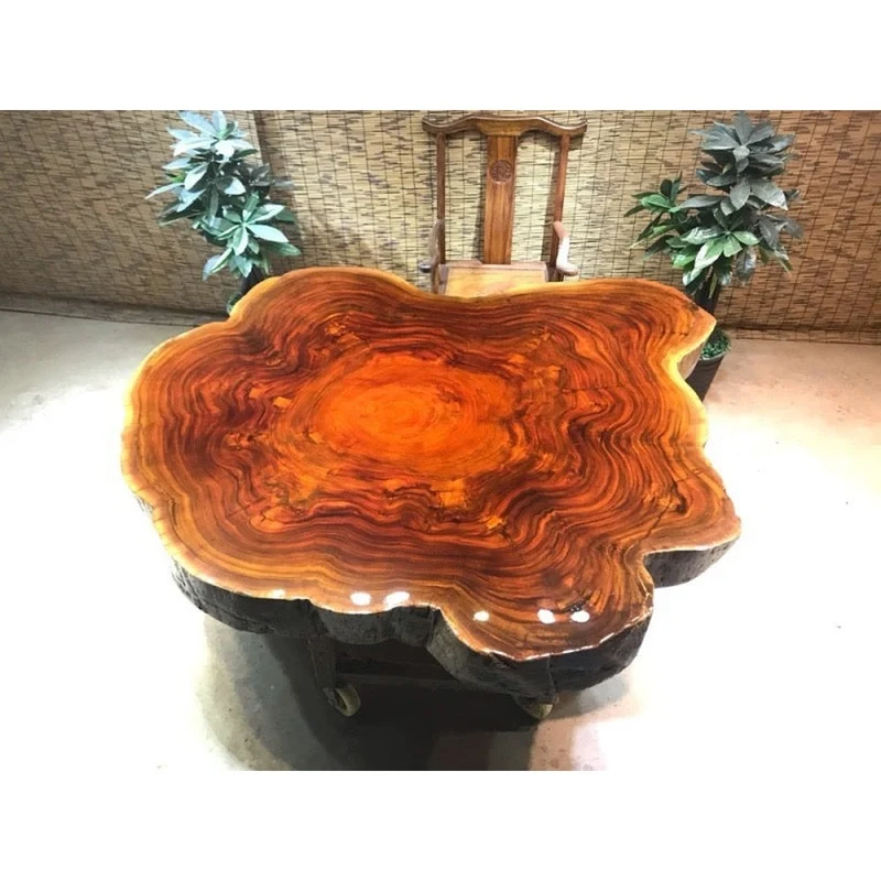 Prism Live Edge Red Color Dining Table