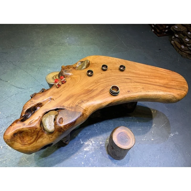 Fusion Unique Camphor Solid Wood Coffee Table