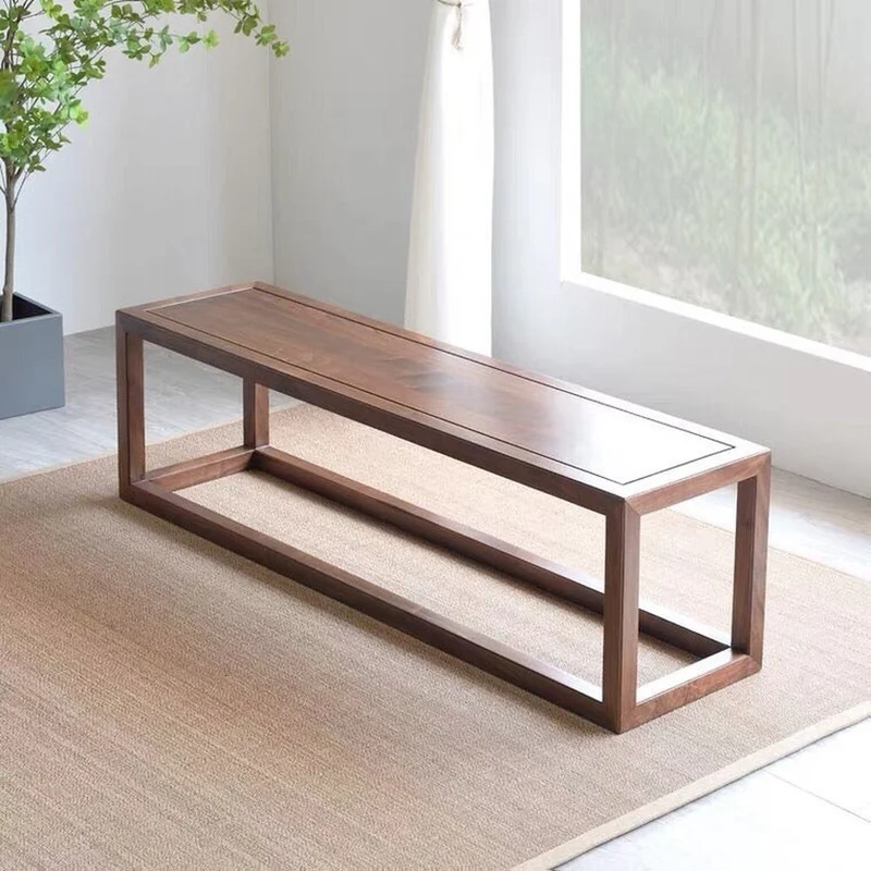 Mortise-Tenon Structure Black Walnut Wood Bench
