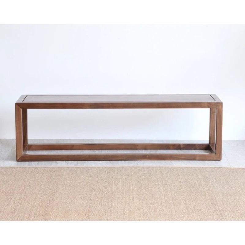 Mortise-Tenon Structure Black Walnut Wood Bench